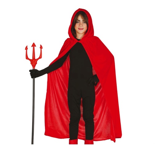 Capa de Diabo com Capuz 100cm Vermelha