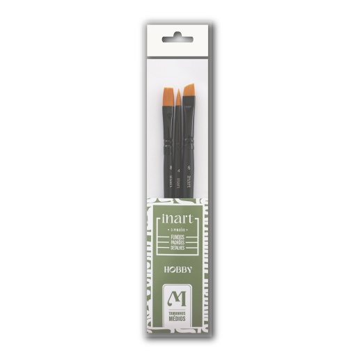 Conjunto 3 Pincéis Médios para Hobby e Manualidades INART