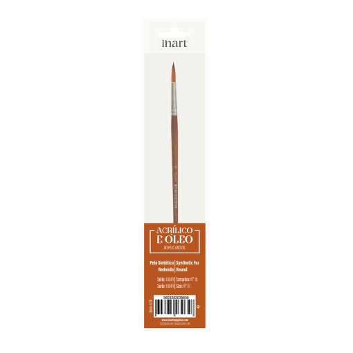 Pincel para Óleo e Acrílico Redondo Pelo INART 1001r nº 10