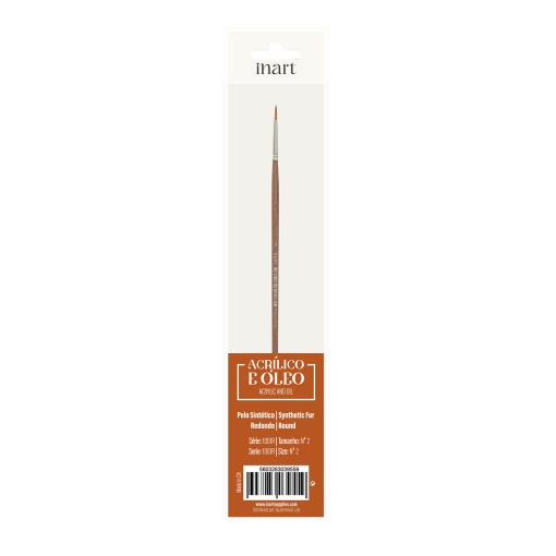Pincel para Óleo e Acrílico Redondo Pelo INART 1001r nº 2