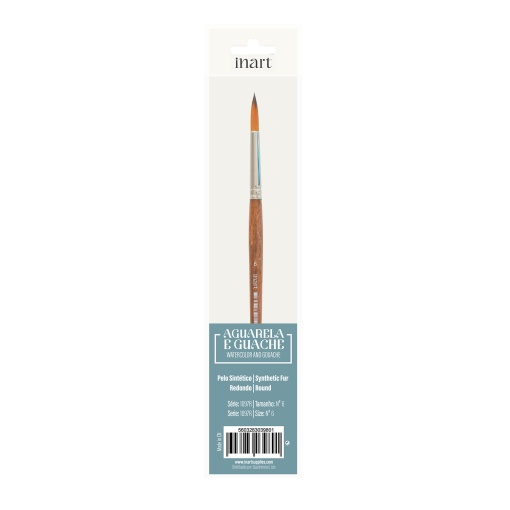 Pincel para Aguarela Redondo INART 1097r nº 6