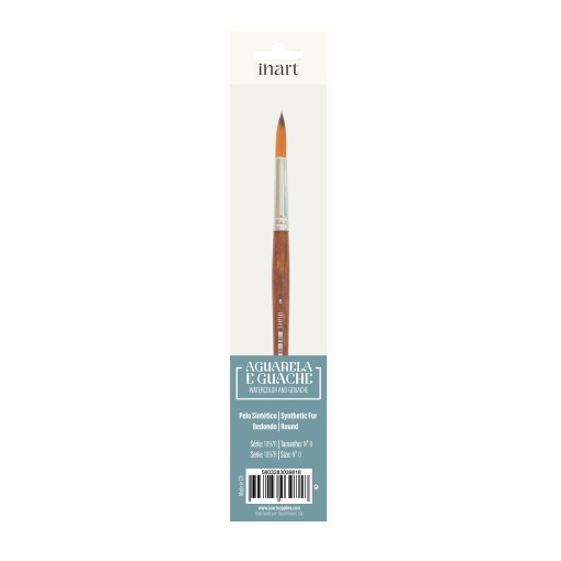 Pincel para Aguarela Redondo INART 1097r nº 8