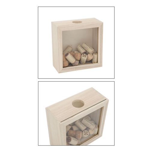 Quadro de madeira para rolhas de cortiça 17x9x17cm
