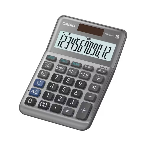 Calculadora de Secretária CASIO MS-120FM Prateado 12 dígitos