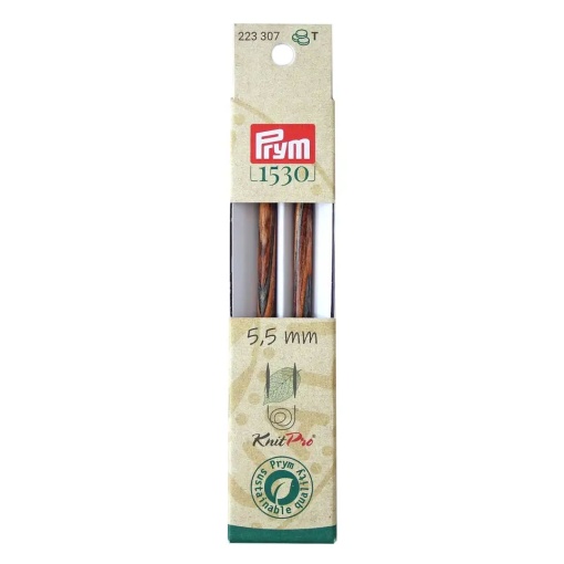 Ponta de Agulha de Tricot Circular PRYM Knit Pro 5,5mm 11,6cm Natural com 2