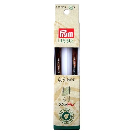 Ponta de Agulha de Tricot Circular PRYM Knit Pro 6,5mm 11,6cm Natural com 2