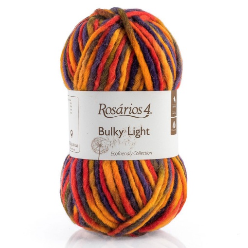 Fio de Tricot Rosários 4 Bulky Light Print 100g Ocre/roxo/bordeaux 224