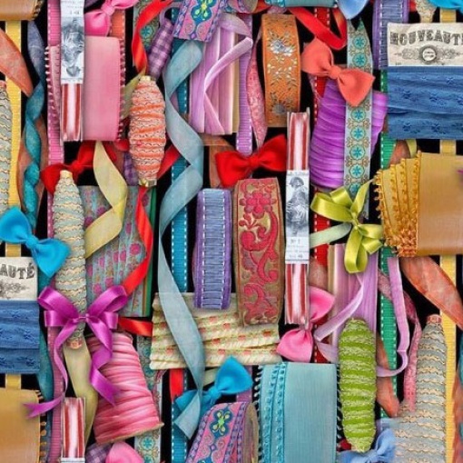 Tecido HILOGAR vintage Sewing Stash multicor 1x1,10m 65607