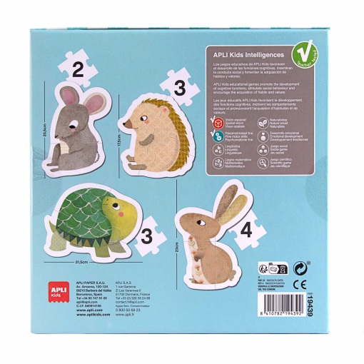 Puzzle APLI Kids 2-3-3-4 peças as primeiras mascotes