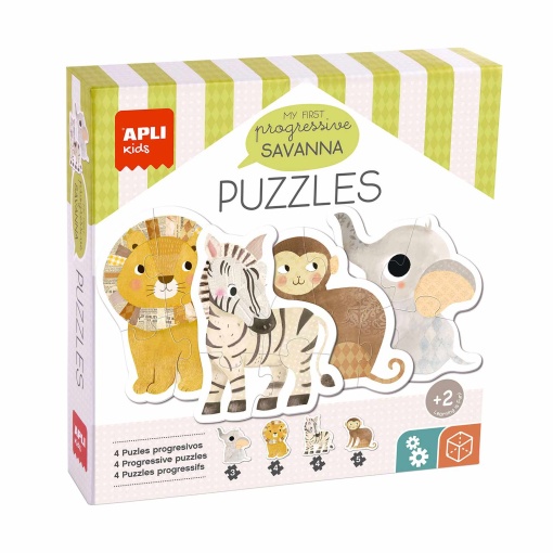 Puzzle APLI Kids 3-4-4-5 peças AMIGOS da Selva