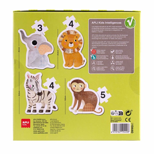 Puzzle APLI Kids 3-4-4-5 peças AMIGOS da Selva