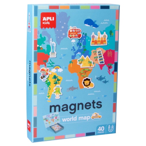 Magnets mapa mundo 40 peças APLI Kids