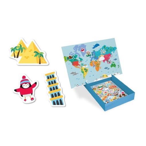 Magnets mapa mundo 40 peças APLI Kids