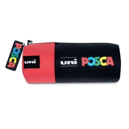 Marcador permanente UNI Posca Pc-5m médio 1,8-2,5mm estojo preto/vermelho com 12