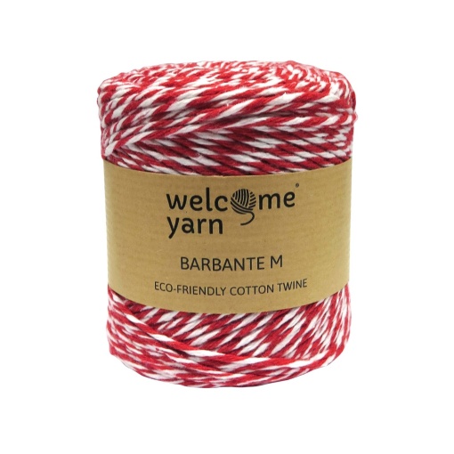 Fio Macramé Welcome Yarn Barbante M 1,5mmx105m 125g (aprox.) Vermelho/branco M125