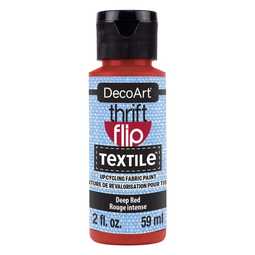 Tinta para Tecido DECOART Thrift Flip TEXTILE Vermelho Profundo 59ml DTFP105-30