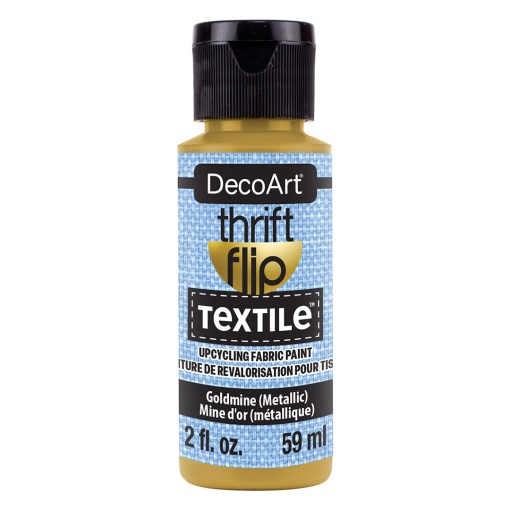 Tinta para Tecido DECOART Thrift Flip TEXTILE Dourado Metálico 59ml DTFP117-30