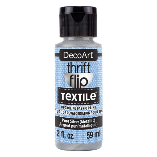 Tinta para Tecido DECOART Thrift Flip TEXTILE Prateado Metálico 59ml DTFP118-30