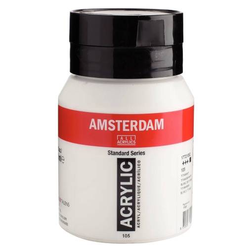 Tinta acrílica AMSTERDAM branco titânio 105 500ml