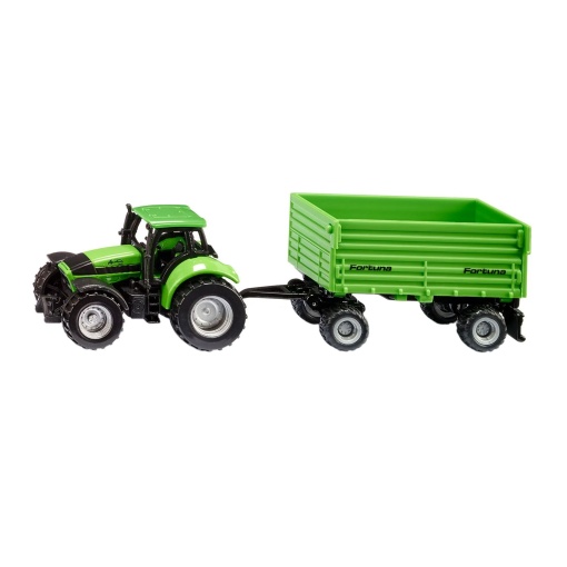 Trator Deutz Fahr com Reboque Miniatura SIKU