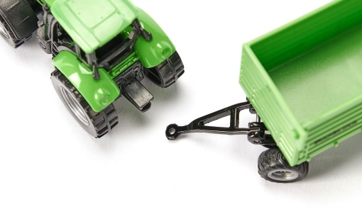 Trator Deutz Fahr com Reboque Miniatura SIKU