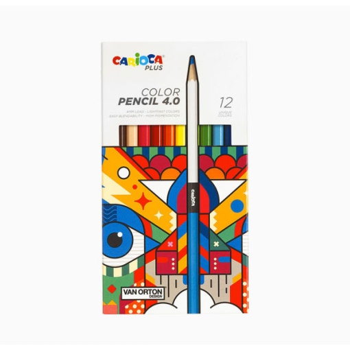 Lápis de Cor CARIOCA Plus 4.0 caixa com 12