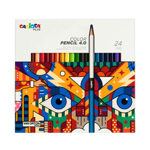 Lápis de Cor CARIOCA Plus 4.0 caixa com 24