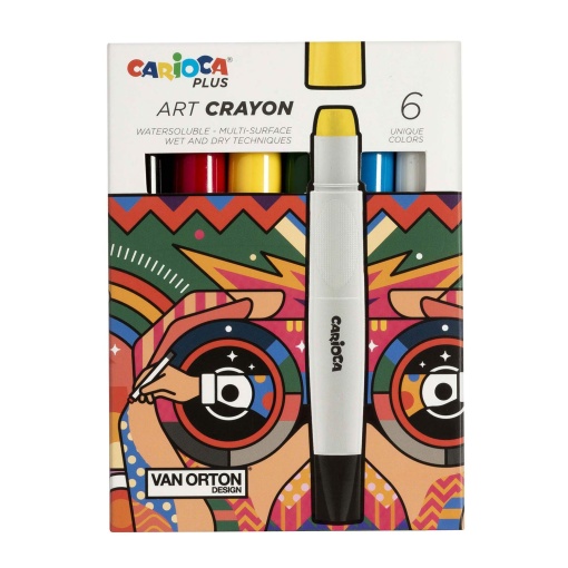 Lápis de Cera CARIOCA Plus Art Crayon caixa com 6