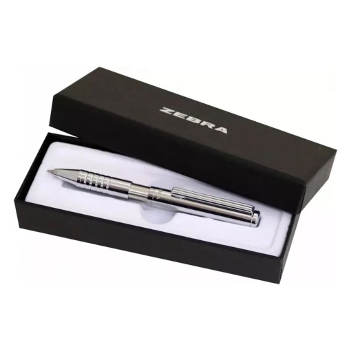 Esferográfica ZEBRA SL-F1 ST 0,7mm royal prateado com estojo