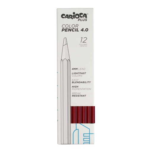 Lápis de Cor CARIOCA Plus 4.0 Vermelho Profundo 24