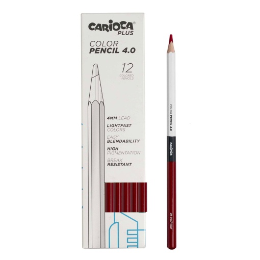 Lápis de Cor CARIOCA Plus 4.0 Vermelho Profundo 24