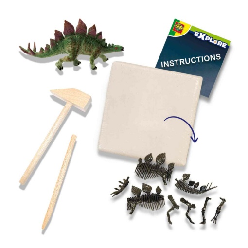 Escavação 2 em 1 - Dinossauros e Esqueletos Stegosaurus SES CREATIVE Explore