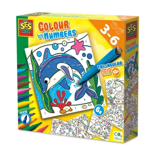 Pintar Por Números com Canetas de Feltro Triangulares SES CREATIVE Hobby