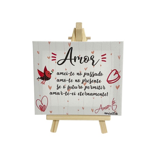 Cavalete com mensagem de amor 10x12cm Nam12008
