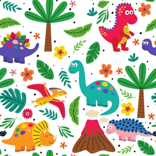 Papel de Embrulho JOL Infantil 70x100cm Animais Pré-históricos