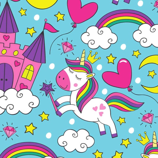 Papel de embrulho JOL infantil 70x100cm unicórnio Pfc7000092