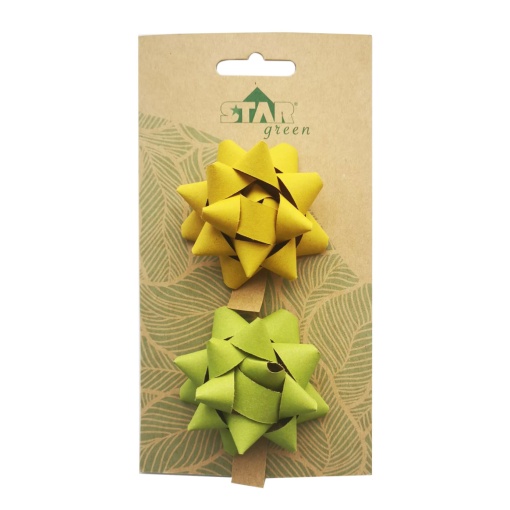 Laço STAR 13mm Cores Pastel (amarelo/verde) com 2