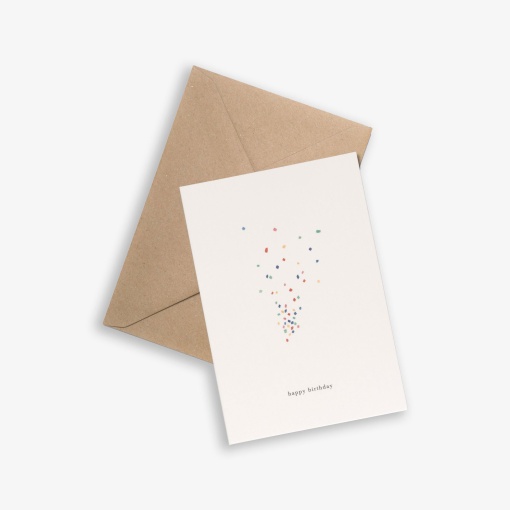 Postal KARTOTEK Confetti "Happy Birthday"