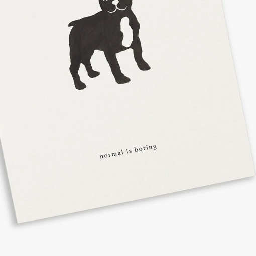 Postal KARTOTEK Frenchie "Normal Is Boring"