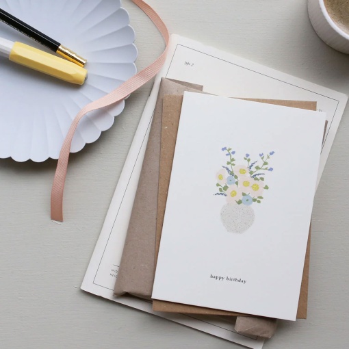 Postal KARTOTEK Flowers "Happy Birthday"