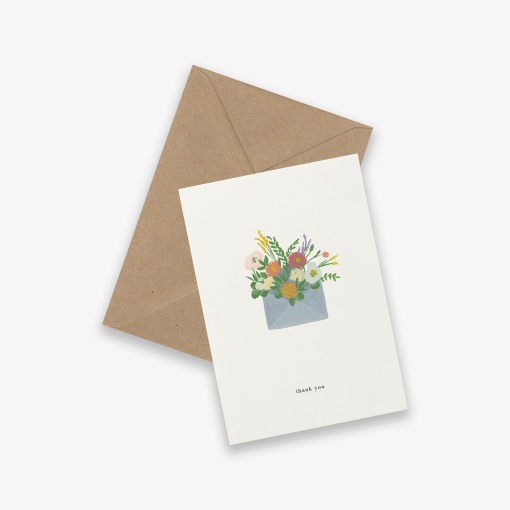 Postal KARTOTEK Flower Envelope "Thank You"