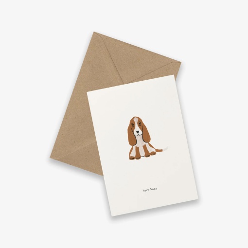 Postal KARTOTEK Basset Hound "Let's Hang"