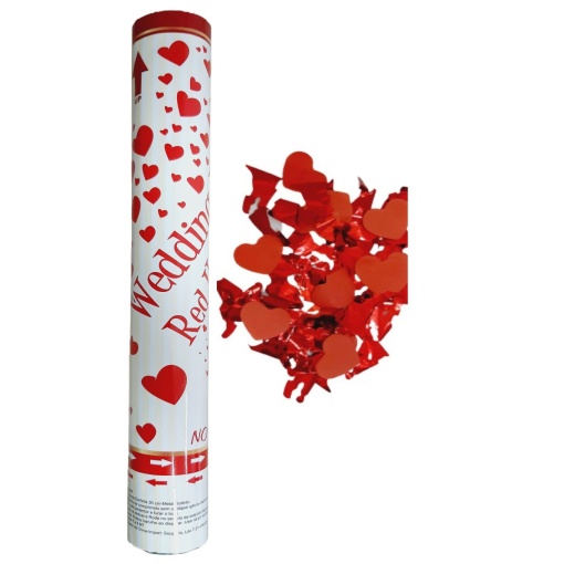 Tubo de Confetis Corações/Noivos 40cm