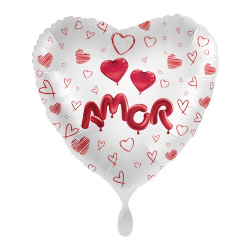 Balão foil coração ôamorö 43cm 17ö PREMIOLOON