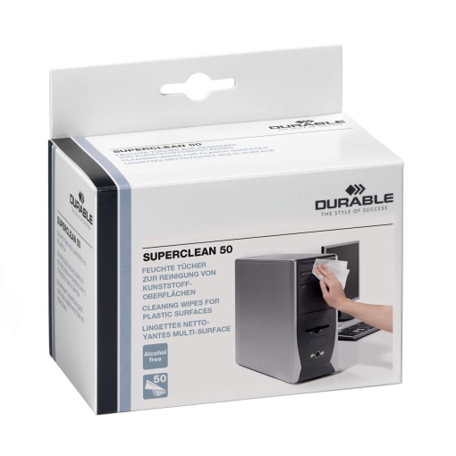 Toalhitas de Limpeza DURABLE Superclean com 50 unidades