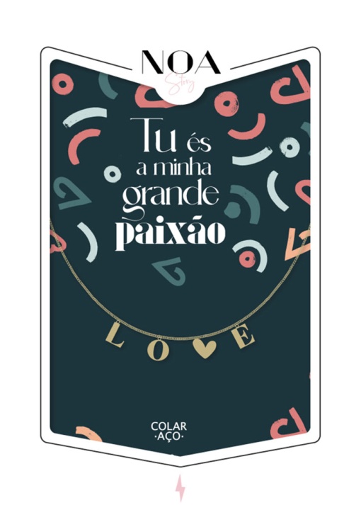 Colar Aço Dourado NOA Story LOVE "Tu és a minha grande paixão!"