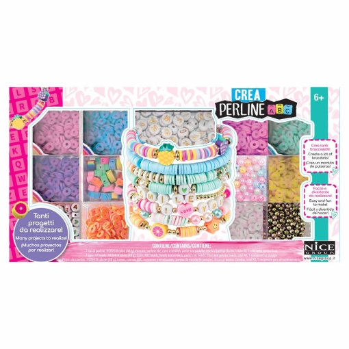 Kit de Pulseiras NICE Crea Perline Abc Heishi Pop 500 Peças