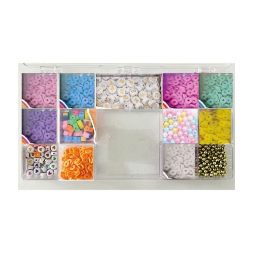 Kit de Pulseiras NICE Crea Perline Abc Heishi Pop 500 Peças