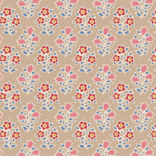 Tecido TILDA Jubilee Farm Flowers Sand 1x1,10m