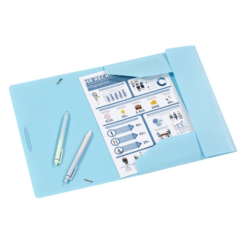VIQUEL Rainbow Pastel A4 elastic folder, 15mm, assorted